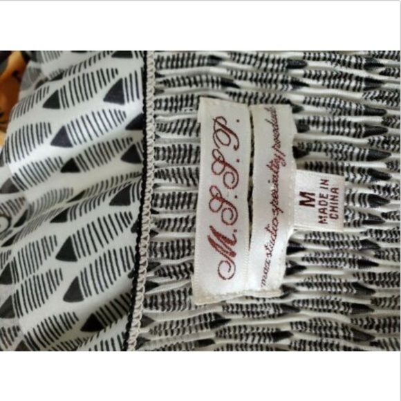 MSSP Size M Dress Stretch Waist Gold Silver A Line - Picture 5 of 6